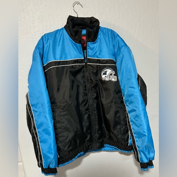Carolina panthers puffer/bomber jacket!! 
Size large by NFL!! 
logo on back!! - Picture 1 of 8